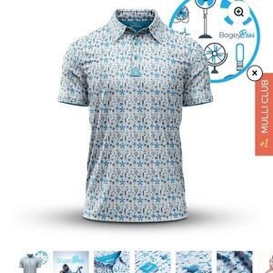 BogeyBros White and Blue Polo Shirt